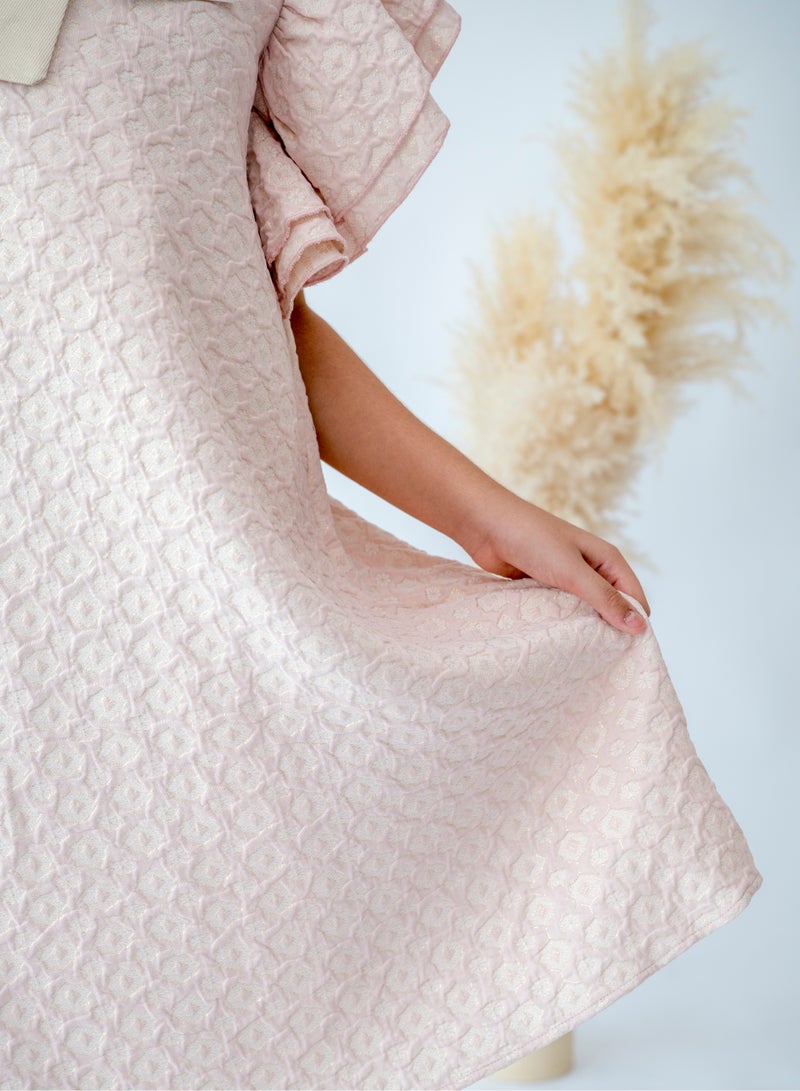 LALEENA Vintage Charm Puff Sleeve Dress - Image 3