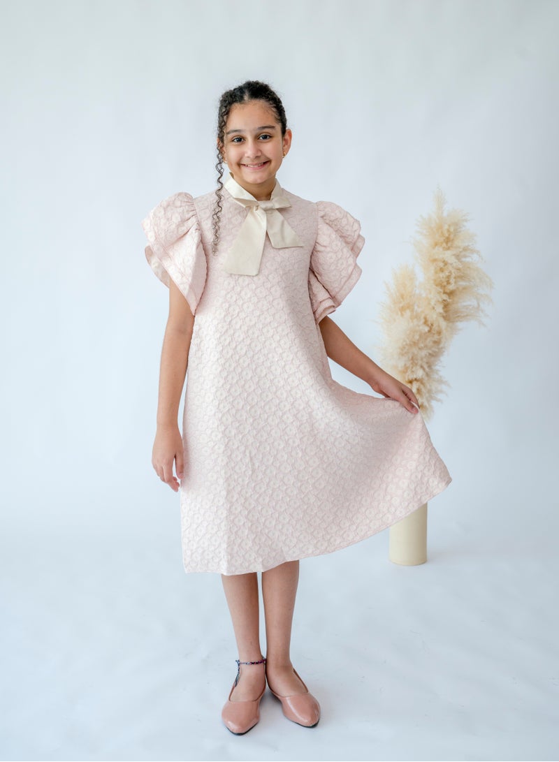 LALEENA Vintage Charm Puff Sleeve Dress - Image 2