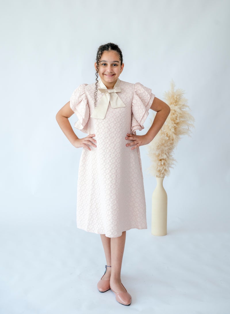 LALEENA Vintage Charm Puff Sleeve Dress - Image 5