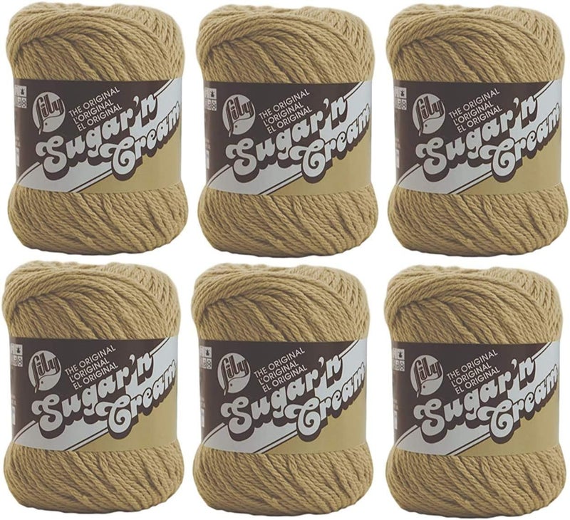 Lily Sugar'n Cream Yarn Bulk Buy (6-Pack) in Jute Color