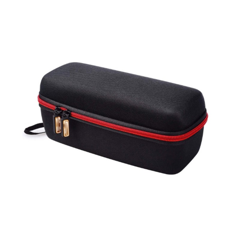 Speaker Storage Case Hard Shell Waterproof Portable Double Zippers - Elastic Band Villus Lining for JBL FLIP3 FLIP4 Speakers - Black Oxford Cloth EVA Material with Mesh Pocket for Travel - Image 1