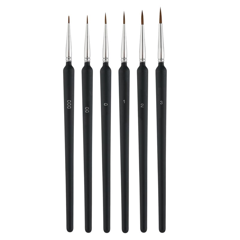 SAVITA 6pcs Fine Detail Paint Brush, Miniature Detail Paint Brushes with 6 Sizes Wooden Fine Tip Paint Brush Set for Watercolor Painting Acrylic Face Paint Model Drawing (Matte Blue) - Image 1
