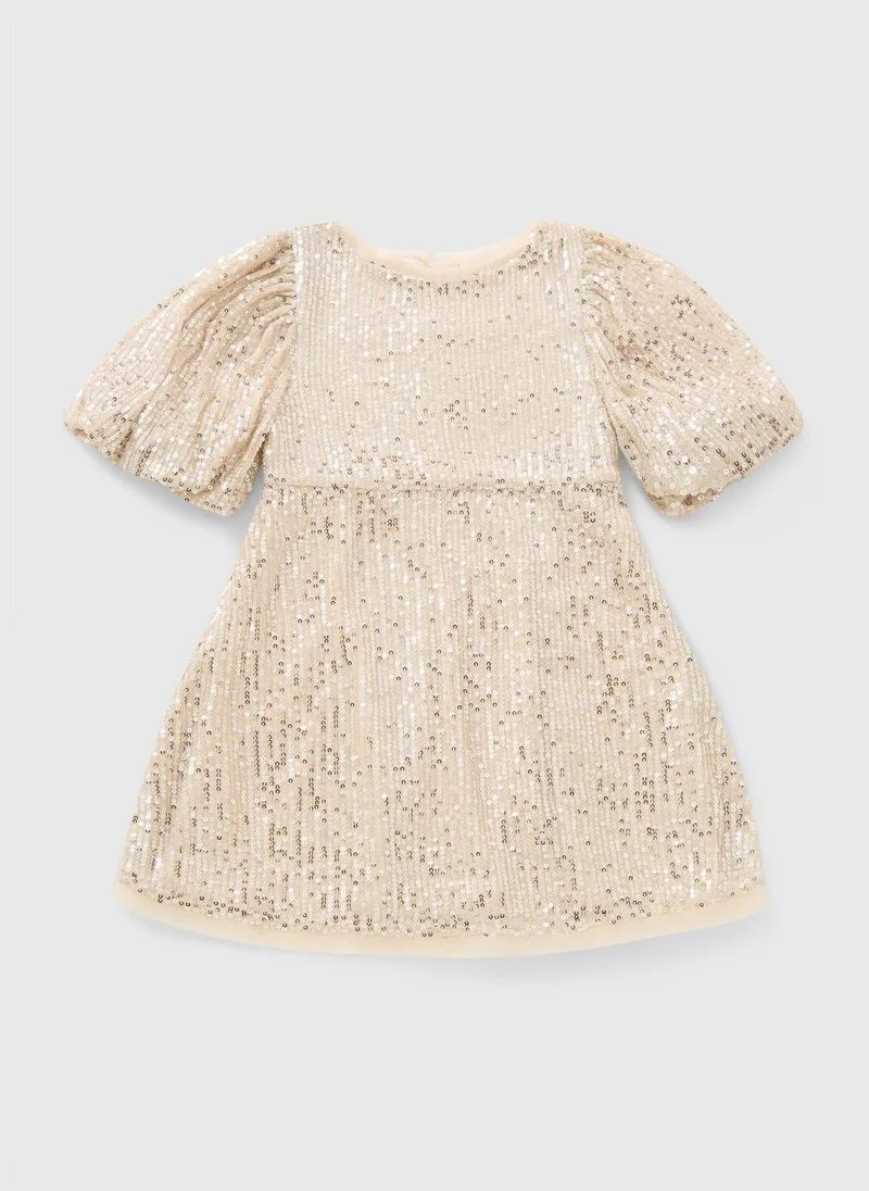 Matalan Girls Beige Sequin Dress