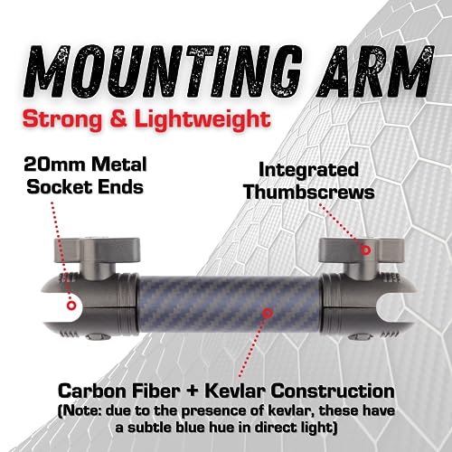 Bulletpoint Mounting Solutions Dash Mount 5.9" Arm Compatible with iPhone and Android Smartphones - Fits 20mm Attachment Ball (Carbon Fiber + Kevlar) - Image 3