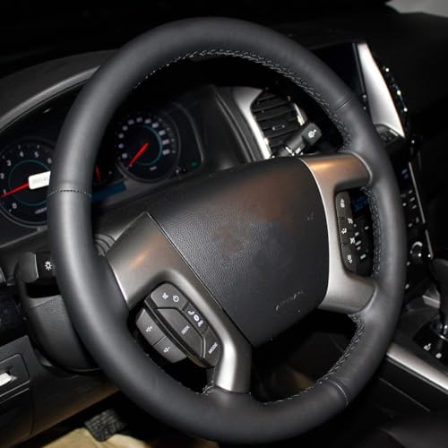 JI Loncky Genuine Leather Steering Wheel Cover for Chevrolet 2008-2013 Silverado 1500 /Silverado 2500 3500/2007-2014 Tahoe/2007-2014 Suburban 1500/2007-2013 Avalanche 1500/2009-2015 Traverse/Express - Image 2
