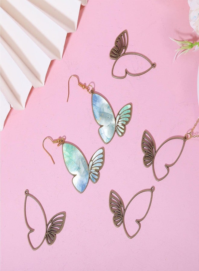 CHGCRAFT 24Pcs Alloy Butterfly Charms Antique Bronze Open Back Bezel Pendant Butterfly Pendants Open Bezel Charms Alloy Frame Pendants for Resin Jewelry Making - Image 5