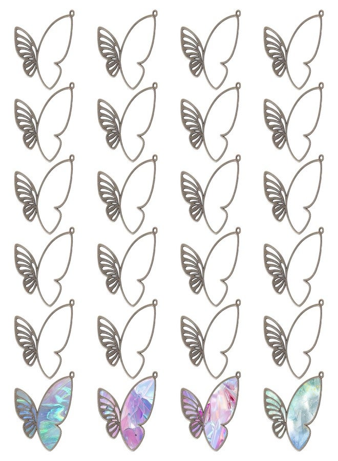 CHGCRAFT 24Pcs Alloy Butterfly Charms Antique Bronze Open Back Bezel Pendant Butterfly Pendants Open Bezel Charms Alloy Frame Pendants for Resin Jewelry Making - Image 1