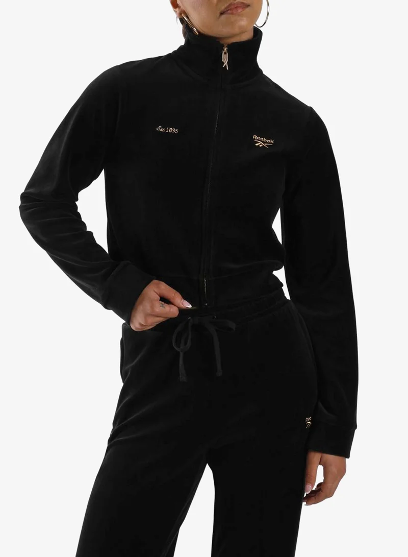 Reebok Elevated Athletic Cropped Velour Track Top
