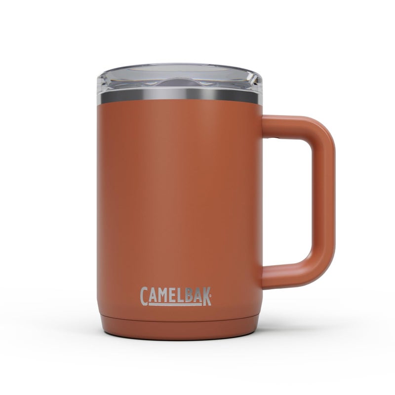 CAMELBAK كوب كاملباك ثرايف المقاوم للتسرب سعة 16 أونصة من الفولاذ المقاوم للصدأ - للسفر  القهوة  الشاي  المشروبات الساخنة - مقاوم للتسرب - متوافق مع حوامل الأكواب  سييرا ريد - Image 1