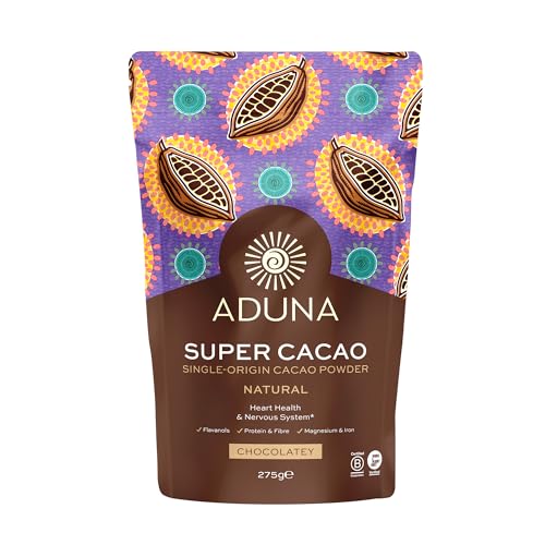 Aduna Super-Cacao Powder | 100% Natural Ghanaian Cacao for Heart Health & Energy Support | Natural Vegan Source of Magnesium, Flavanols & Iron | Superfood for Hot Chocolate, Smoothies, & Baking | 275g - Image 1