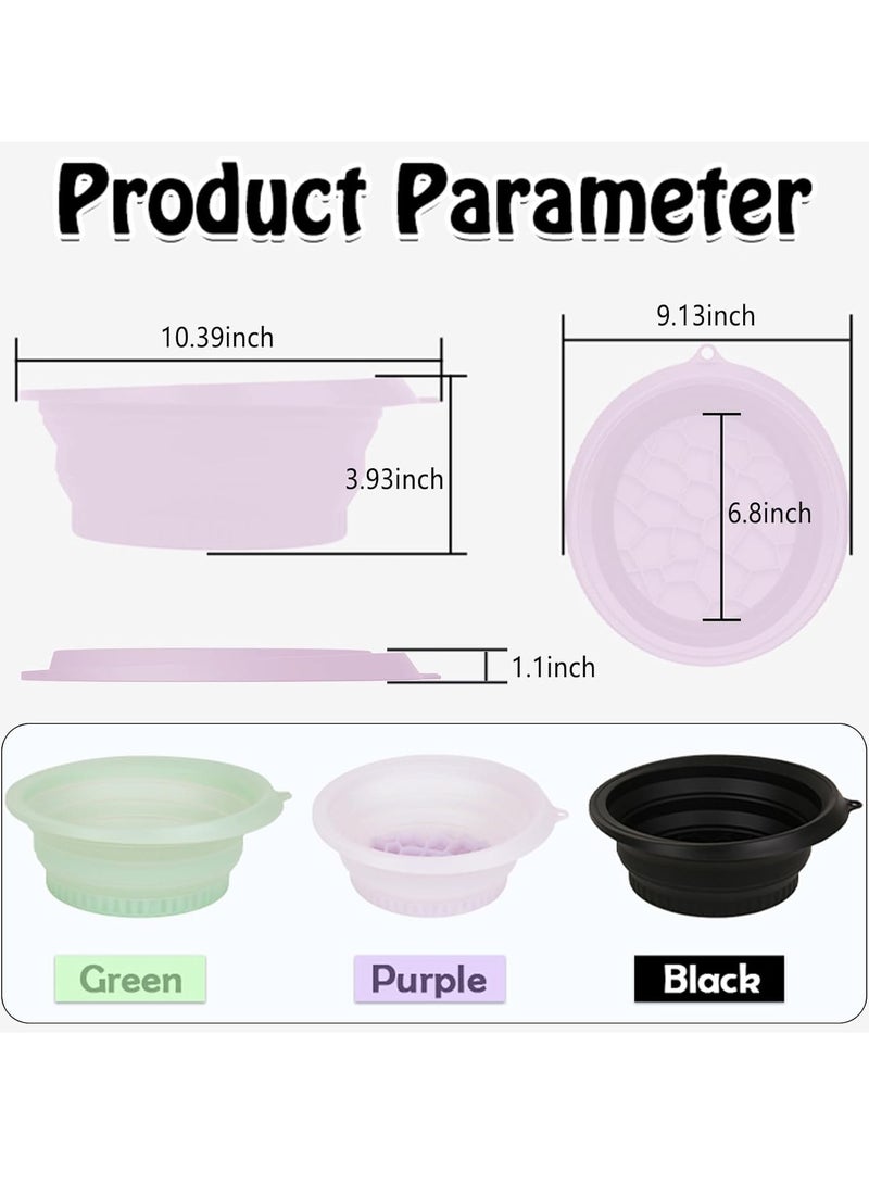 Generic Large Silicone Bowl for Face Ice Bath with Built-In Icetray, Foldable and Hanging Design for Easy Storage and Carrying, Dipping Face Ice Bath at Home and Travel (Purple) - Image 2