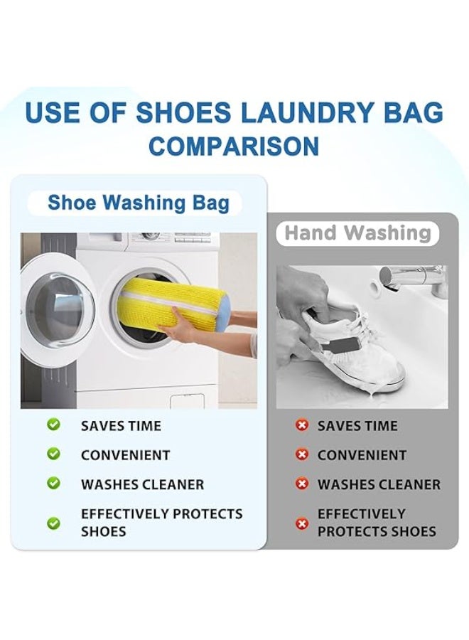 MOMENT MOMENT Large Shoe Washing Machine Bag – Extra Thick Laundry Shoe Bag for Washer and Dryer, 360° Deep Clean Shoes Laundry Bag, Reusable Shoe Bag for Sneaker washing machine bags, Yellow - Image 1