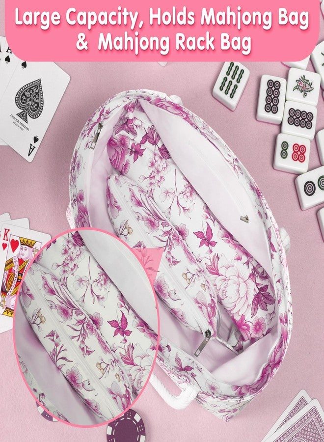 Xmoiqer Empty Mahjong Tile Bag for Mahjong Set,Mahjong Bag The Perfect Mahjong Gifts for Women,Mahjong Bags for Tiles and Racks,Mahjong Rack Bag for American Mahjong Tile Set(Pink) - Image 5