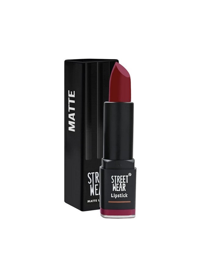 Street Wear Matte Lipstick -Peppy Plum (Plum) - 4.2 Gms -Longwear, Velvety Texture, Fade-Resistant, High Color Payoff, Lightweight Matte Lipstick, Plant-Based Canuuba Wax, Paraben-Free - Image 1