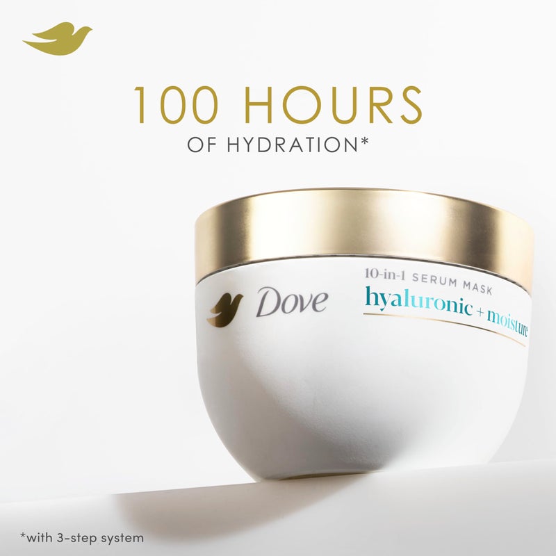 Dove Hair Hyaluronic Moisture for Dry Hair 10-in-1 Hydrating Hair Mask with Bio-Protein Care Technology and Hyaluronic Serum 9.2 Fl Oz - Image 2
