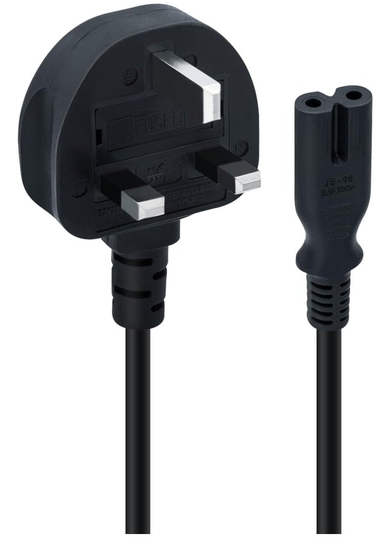GUDOO 3M UK Power Cable (IEC320C7 to BS 1363) C7 Figure 8 Power Lead, PS4 Power Cable, Kettle Lead/Power Cord compatible with Samsung LG Philips Toshiba TV/Printer/PS4/PS3/PS5  - Image 1