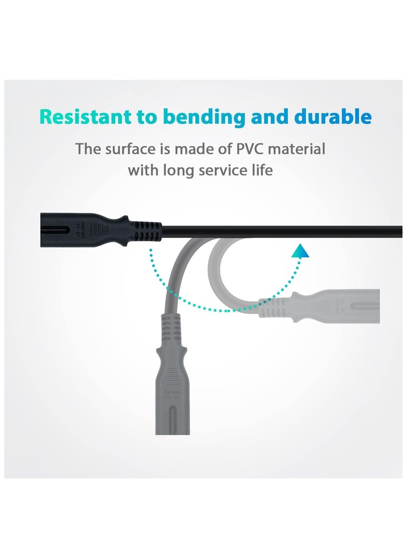 GUDOO 3M UK Power Cable (IEC320C7 to BS 1363) C7 Figure 8 Power Lead, PS4 Power Cable, Kettle Lead/Power Cord compatible with Samsung LG Philips Toshiba TV/Printer/PS4/PS3/PS5  - Image 4