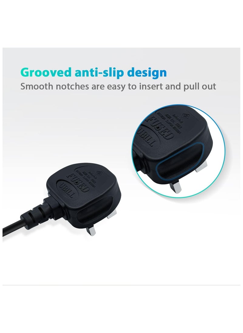 GUDOO 3M UK Power Cable (IEC320C7 to BS 1363) C7 Figure 8 Power Lead, PS4 Power Cable, Kettle Lead/Power Cord compatible with Samsung LG Philips Toshiba TV/Printer/PS4/PS3/PS5  - Image 5