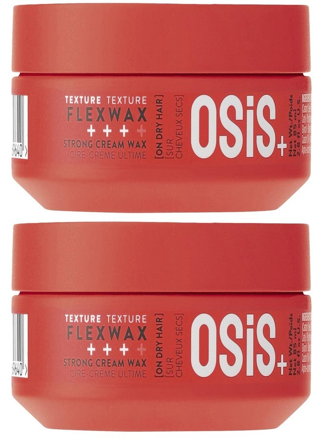 OSiS+ Flexwax, 2.8 oz (2 Pack) - Ultra Strong Cream Wax - Long-lasting Hold for Creative Hair Styling - Moldable Texturizing Product for Wild Hair Styling and Shine - Washes Out Easily - Image 1