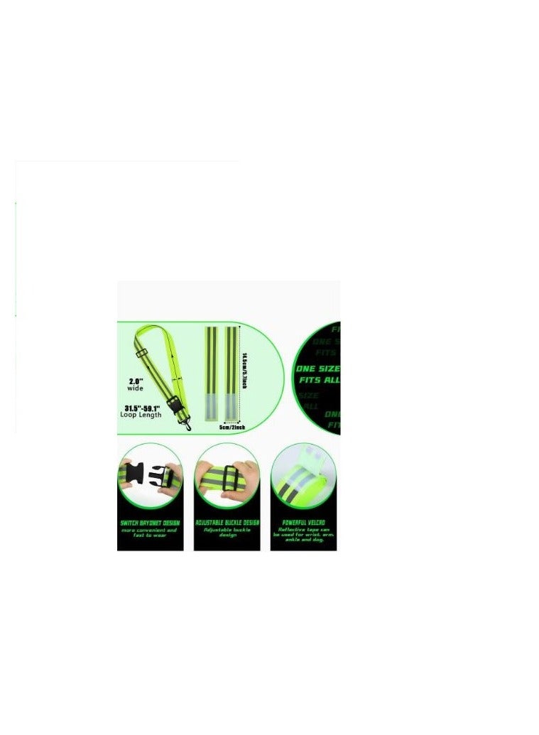 Y&D 2 Pcs Reflective Sash, 4 Bands Adjustable Visibility Belt Safety Strap, Band for Wrist Arm Ankle Leg, Substitute Vest, Running Gear - Image 2