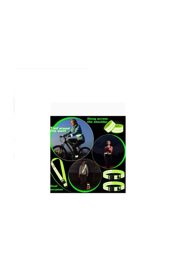 Y&D 2 Pcs Reflective Sash, 4 Bands Adjustable Visibility Belt Safety Strap, Band for Wrist Arm Ankle Leg, Substitute Vest, Running Gear - Image 3