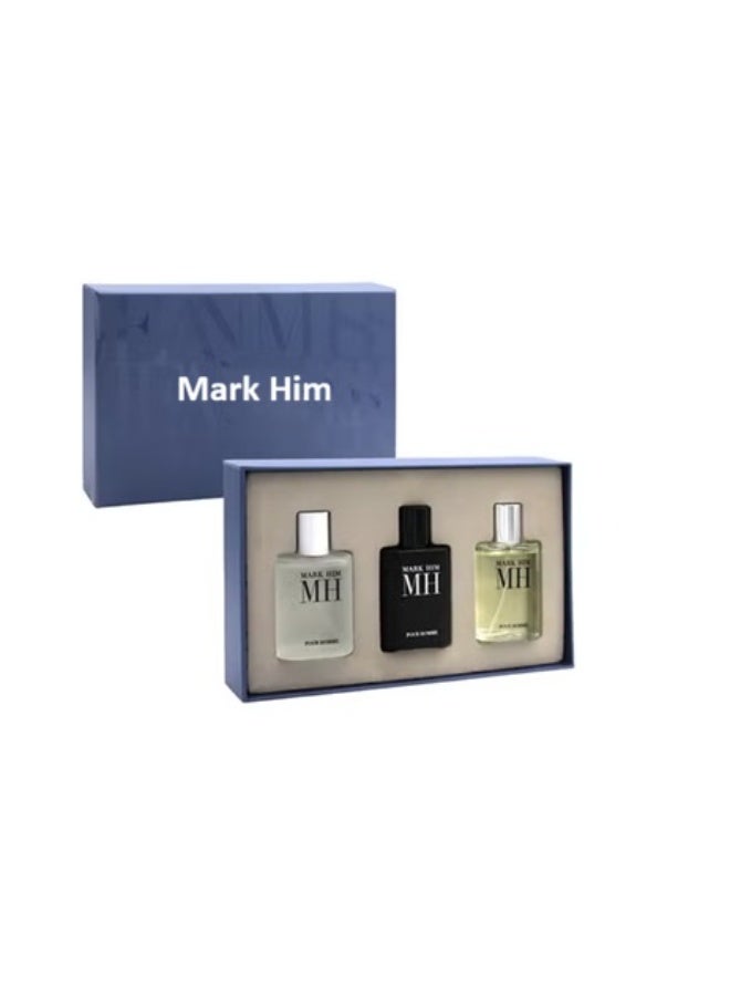 MARK HIM Pour Homme 3 Pcs Men’s Perfume Gift Set 30ml Each Luxury Masculine Fragrance Collection Long Lasting Fresh Woody Aromatic Cologne Travel Size Perfume Set for Daily Use & Any Occasion Gifting - Image 1