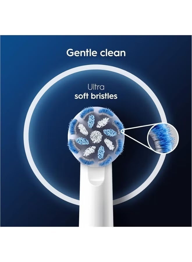 أورال بي رأس فرشاة أسنان كهربائية Oral-B Pro Sensitive Clean، على شكل حرف X وشعيرات فائقة النعومة لتنظيف لطيف وإزالة البلاك، عبوة من 8 رؤوس فرشاة أسنان، أبيض (قد تختلف العبوة) - Image 4