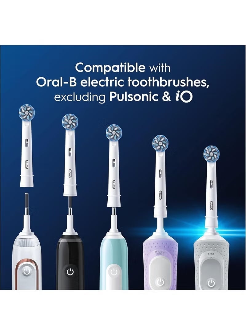 أورال بي رأس فرشاة أسنان كهربائية Oral-B Pro Sensitive Clean، على شكل حرف X وشعيرات فائقة النعومة لتنظيف لطيف وإزالة البلاك، عبوة من 8 رؤوس فرشاة أسنان، أبيض (قد تختلف العبوة) - Image 5