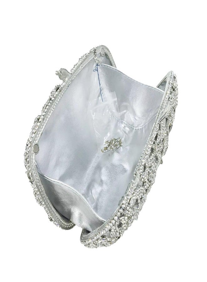 GSYPS Ladies Crystal Evening Bag Flower Luxury Rhinestone Clutch Bags Diamond Party Wedding Handbag Sparkle Party Purse Rose Red - Image 5