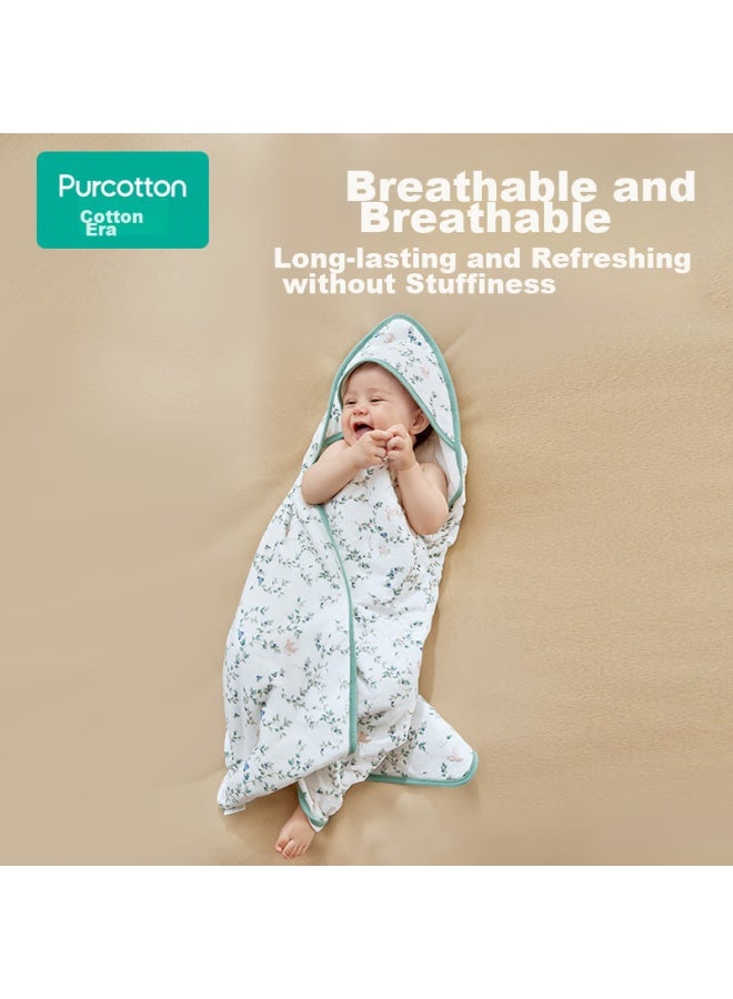 Purcotton Baby Swaddle, Pure Cotton Wrap, Swaddling Cloth, Infant Knitted Blanket, Spring And Summer Style, Pianpianzhijing, 90cm*90cm - Image 3