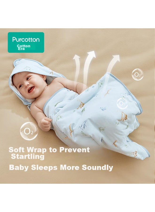 Purcotton Baby Swaddle, Pure Cotton Wrap, Swaddling Cloth, Infant Knitted Blanket, Spring And Summer Style, Pianpianzhijing, 90cm*90cm - Image 2