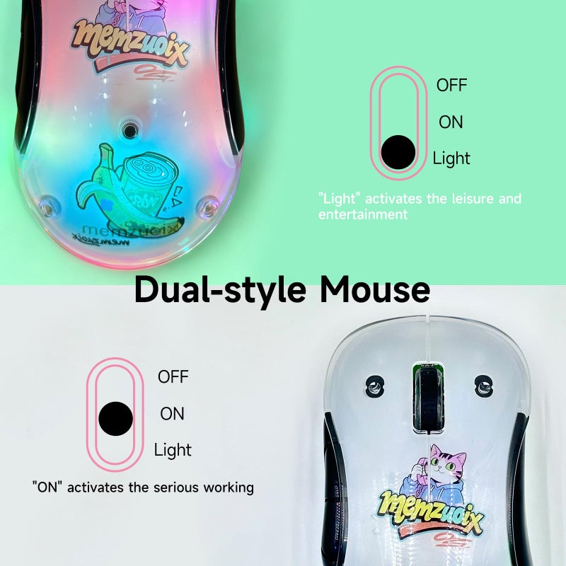 memzuoix 2.4G LED Wireless Mouse, Rechargeable Ergonomic Mouse with Detachable Cover, 1200 DPI Portable Optical Computer Mouse with USB Receiver for Laptop/PC/Desktop/MacBook, 5 Buttons-with Stickers - Image 2