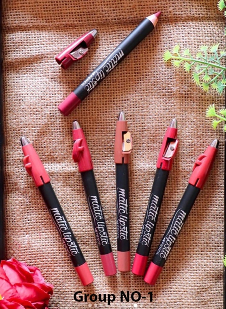 M.N Six Matte Lipstick Pens with Sharpener Group No. 1 P168-G1 - Image 3