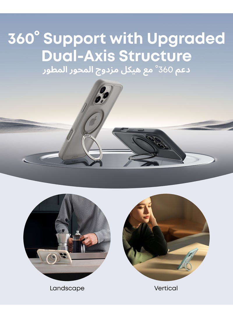 FlexStand Magnetic Phone Case Cover, Anti-Slip and Drop-Proof Protective Cover with Ring Stand, iPhone Mobile Case Compatible with MagSafe, Exclusively Designed for iPhone 15 Pro 6.1-Inch - Image 3