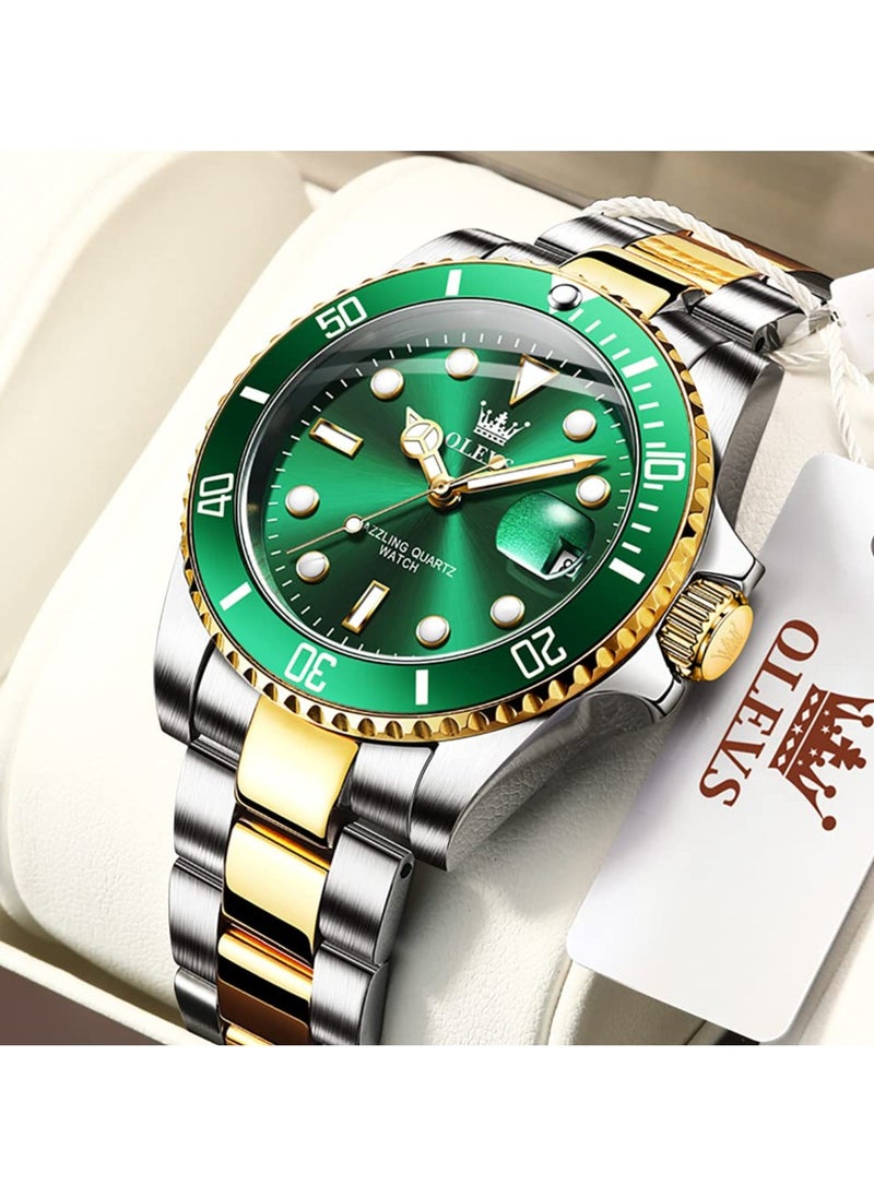 OLEVS OLEVS Classic Big Face Wrist Watches,Men Business Watches Dress Watch with Day Luminous Men Stainless Steel Wristwatch  - Image 2