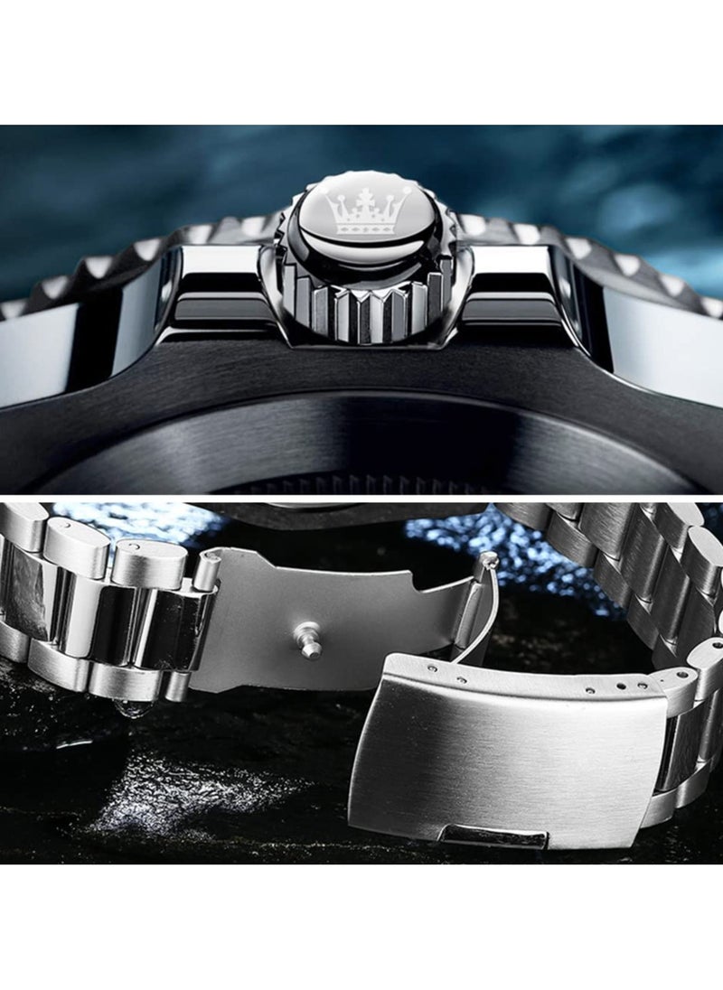 OLEVS OLEVS Classic Big Face Wrist Watches,Men Business Watches Dress Watch with Day Luminous Men Stainless Steel Wristwatch  - Image 5