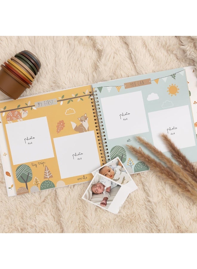Pondering Pine Keepsake Baby Memory Book for Baby Boy or Girl â€“ Timeless Gender Neutral Baby Journal Scrapbook Photo Album for First 5 Years â€“ Milestone Book to Record Every Event from Birth to Age 5 - Image 4