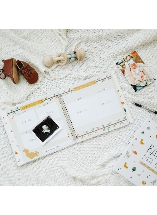 Pondering Pine Keepsake Baby Memory Book for Baby Boy or Girl â€“ Timeless Gender Neutral Baby Journal Scrapbook Photo Album for First 5 Years â€“ Milestone Book to Record Every Event from Birth to Age 5 - Image 5