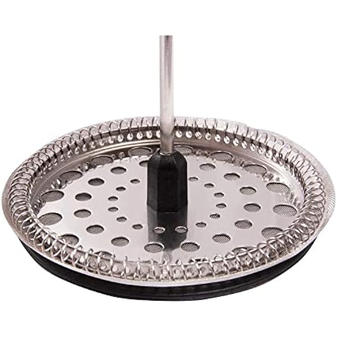 الكبريت ماكينة تحضير القهوة والشاي بالضغط الفرنسي مصنوعة من زجاج البورسليكات وفلتر من الفولاذ المقاوم للصدأ ومتينة ومقاومة للحرارة باللون الأسود سعة 1000 مل و338 أونصة و8 أكواب - Image 5