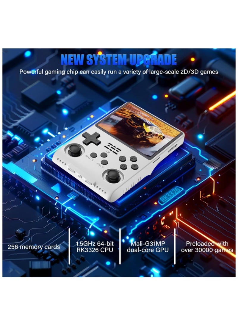 Handheld Retro R40S Pro Game Console Linux System With 256G TF Card, 30000+ Games, Retro Video Game Console3.5 inch IPS Full-View HD Screen White  - Image 4