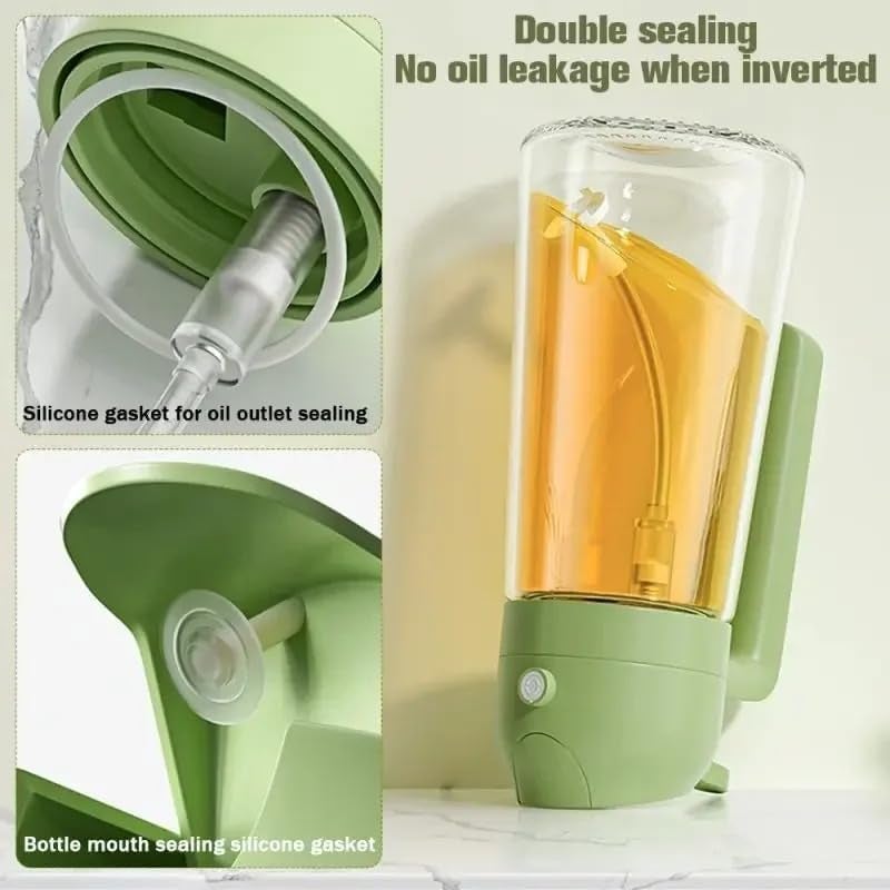 DECRUZ Oil Spray Bottle Dispenser and Vinegar Sprayer With Nozzle 2in1 Glass Kitchen Cooking Preparation Dispensers for Air Fryer Grill Salads Bread Dipping - Image 5
