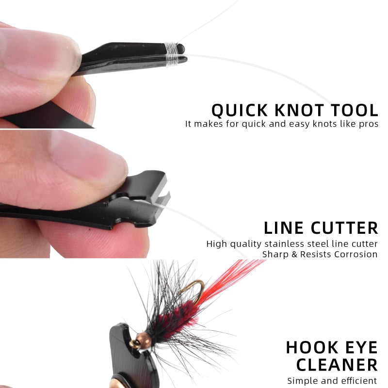 SF Fly Fishing Tools Kit Fishing Knot Tool and Line Clipper, Zinger Retractor, Hook Remover Forceps - Image 3