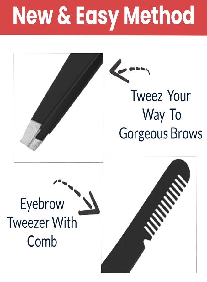 TEMPERIA (1pc) Eyebrow Tweezer for Hair Removal - Plucker for Eyebrows, Ingrown Hair & Facial Hair - Eye Brow Shaper Forceps for Women & Men - Eyebrow Grooming Tools (MN02) (HS347) - Image 4