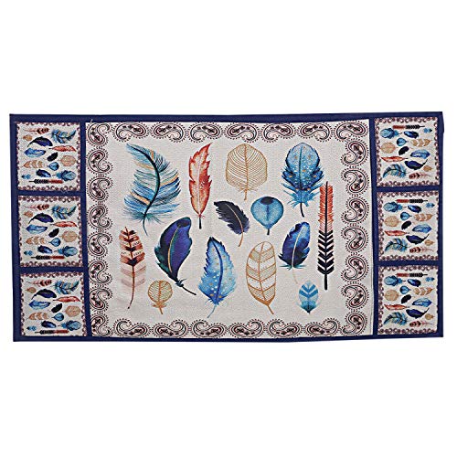 Kuber Industries Fridge Top Cover with 6 Utility Side Pockets|Birds Wings Design & Cotton Material| Size 94 x 54 CM (Cream and Blue)-CTKTC032705 - Image 3