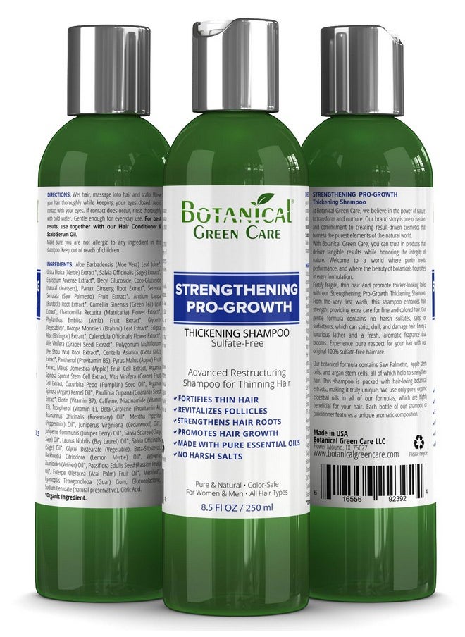 botanical green care - Strengthening Pro-Growth Shampoo, Hair Loss Therapy. Thickening Shampoo for Thinning Hair, Hair Loss Shampoo - Image 1