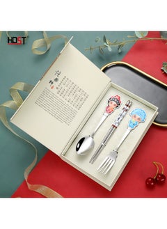 Generic HDST Chinese Style Gift Set Beijing Opera Facial Makeup Tableware Creative Practical Opening Activities Hand Gift Small Gift-Specifications:Three-piece Group-Wen Tao  - Image 4