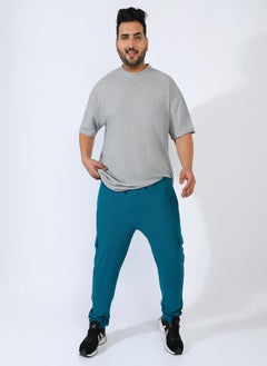 Instafab Plus Men's Teal Blue Utility Cargo Trackpants  - Image 5