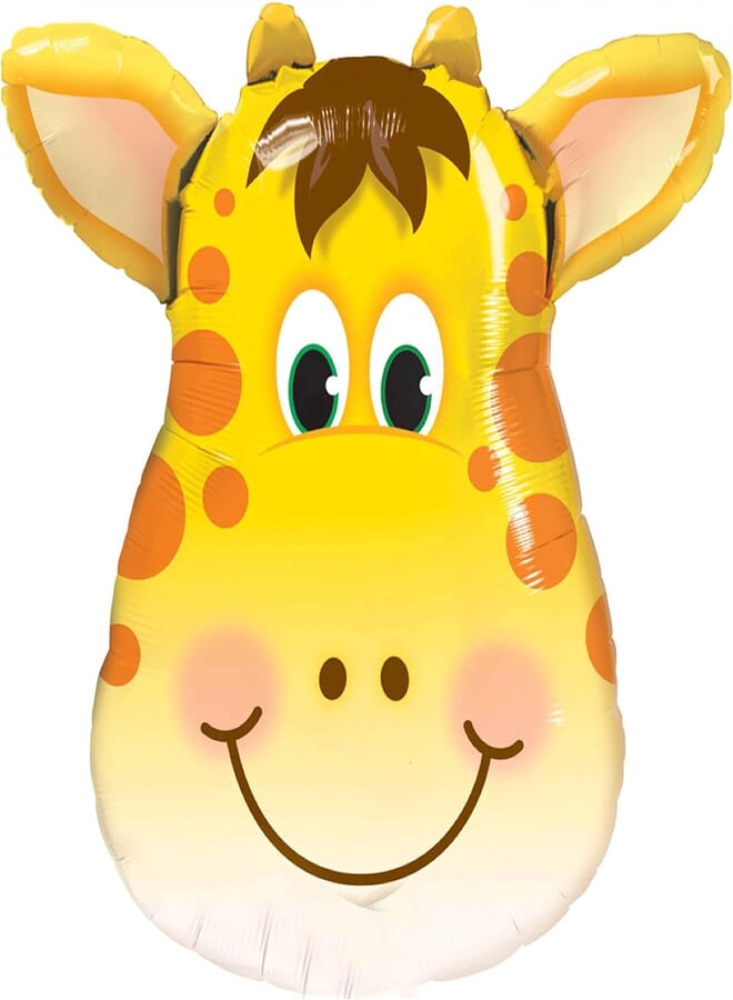 Tamona Giraffe head Cute Big Size Animal Head Balloons Helium Foil Balloons birthday theme Party - 16 Inches