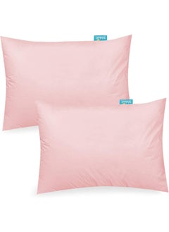Biloban Biloban Organic Cotton Toddler Pillowcase 2 Pack, (Pillowcase Only) Kids Pillowcase for Sleeping Fit Pillow Sized 13"x 18" or 14"x19", Envelope Travel Pillowcase for Girl Boy, Pink  - Image 1
