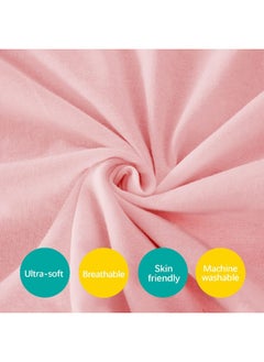 Biloban Biloban Organic Cotton Toddler Pillowcase 2 Pack, (Pillowcase Only) Kids Pillowcase for Sleeping Fit Pillow Sized 13"x 18" or 14"x19", Envelope Travel Pillowcase for Girl Boy, Pink  - Image 4